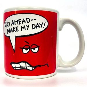 Go ahead make my day Carlton Cards Stoneware humor